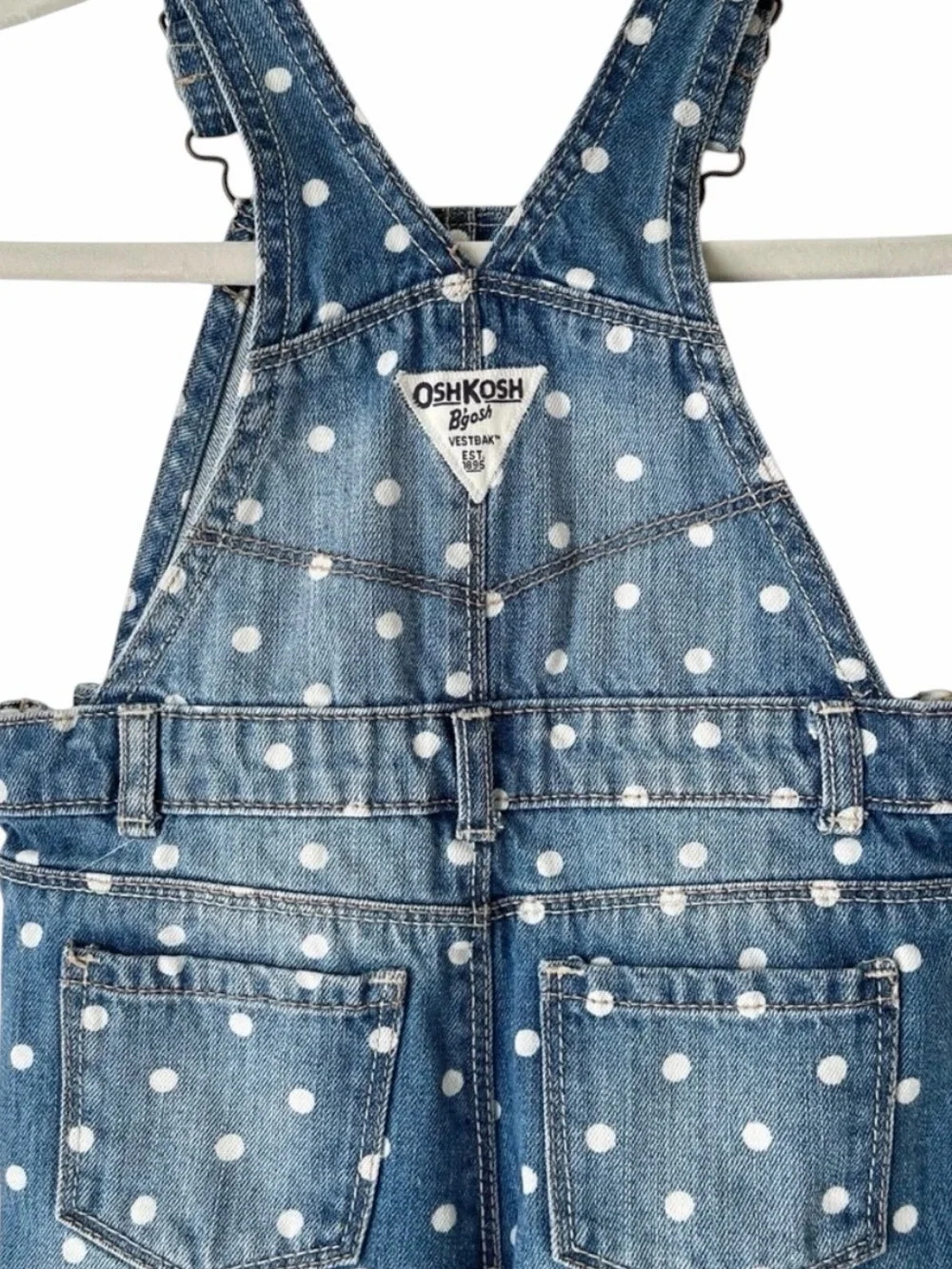 OshKosh B'gosh Blue and White Denim Overalls